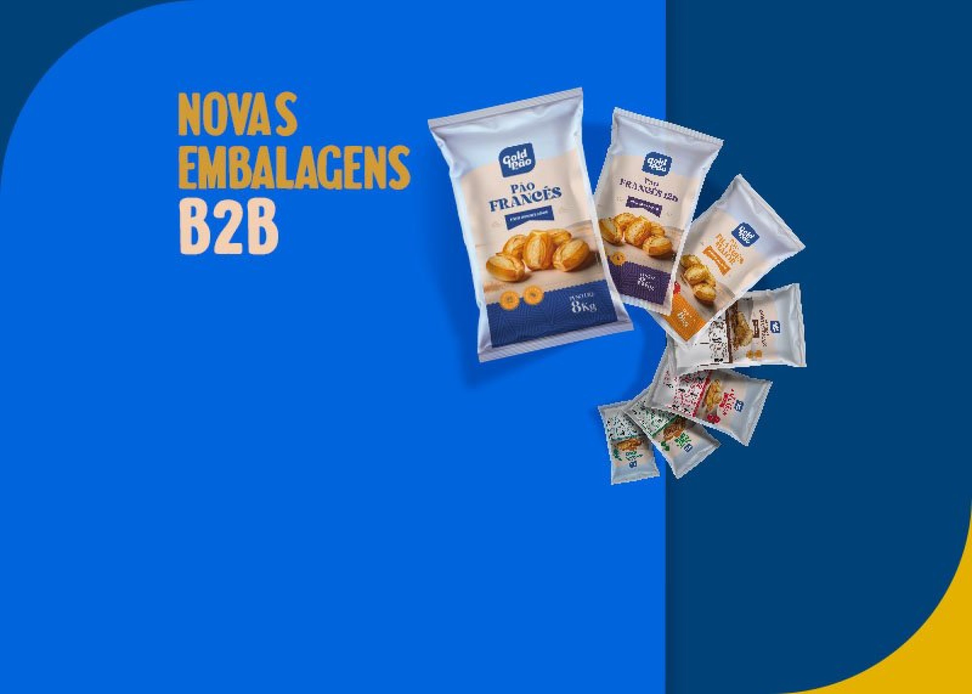 Gold Pão apresenta novas embalagens B2B com nova identidade visual e mais praticidade.